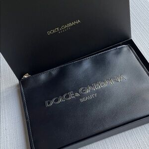 Dolce & Gabbana beauty Black Leather Logo Pouch